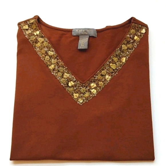 KATE HILL SLEEVELESS TOP SIZE PETITE MEDIUM - Picture 2 of 8